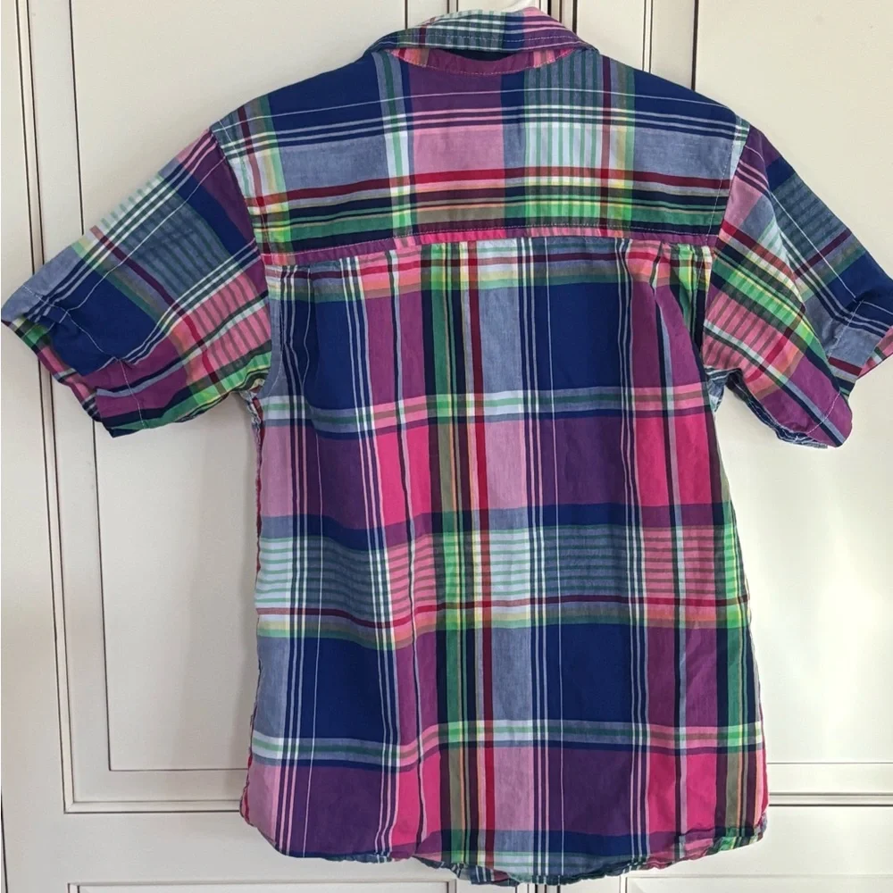Children’s Place- Boys Multicolor Plaid Short Sleeve button down shirt